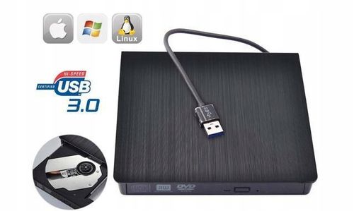 Nagrywarka DVD zewnętrzna ZEWNĘTRZNY PRZENOŚNY NAPĘD DVD-RW CD-R NA USB 3.0 na Arena.pl
