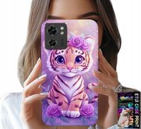 ETUI DO MOTOROLA EDGE 40 - SŁODKI TYGRYSEK NA RÓŻOWYM TLE + FOLIA