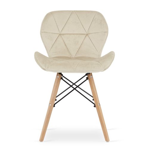 Krzesło tapicerowane skandynawskie beżowe LAGO 4 szt. nowoczesne loft na Arena.pl