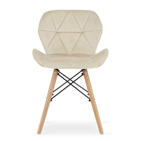 Krzesło tapicerowane skandynawskie beżowe LAGO 4 szt. nowoczesne loft zdjęcie 3