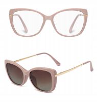 Damskie OKULARY Zerówki oprawki do KOMPUTERA + NAKŁADKA PRZECIWSŁONECZNA