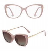 Damskie OKULARY Zerówki oprawki do KOMPUTERA + NAKŁADKA PRZECIWSŁONECZNA