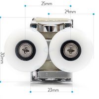 ROLKI DO KABINY PRYSZNICOWEJ DURASAN PARMA 24mm ROLKA KÓŁKA KOMPLET 8szt