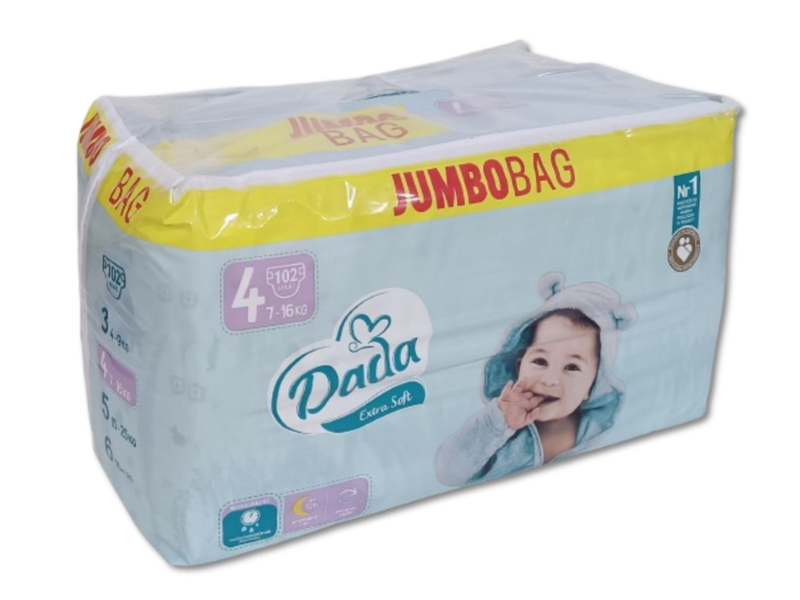Pieluchy Dada Extra Soft 4 JumboBag - 102szt zdjęcie 1