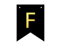 Baner DIY, 16 cm, czarny, literka "F" [stwórz swój baner]
