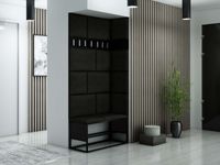 ZESTAW MEBLI do przedpokoju LOFT P12 panele tapicerowane czarne