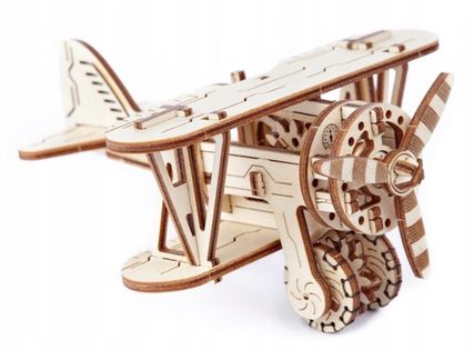 SAMOLOT Mechaniczne Puzzle 3D Drewniane Wooden City