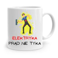 Kubek Prezent Dla Elektryka Prąd Nie Tyka Z Nadrukiem Ze Zdjęciem
