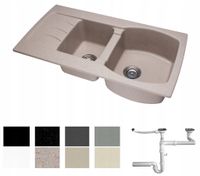 ZLEW ZLEWOZMYWAK GRANIT 8 kolorów 95x50 + SYFON