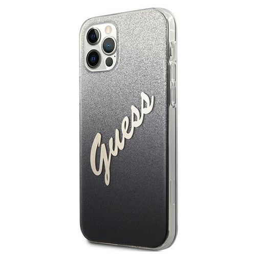 Guess GUHCP12LPCUGLSBK iPhone 12 Pro Max 6,7" czarny/black hardcase Glitter Gradient Script na Arena.pl