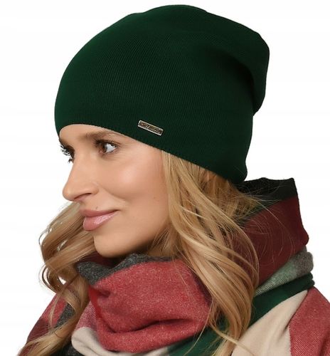 Damska CZAPKA jesienna modny styl podpinana POLSKI PRODUCENT zimowa UNI V3 na Arena.pl