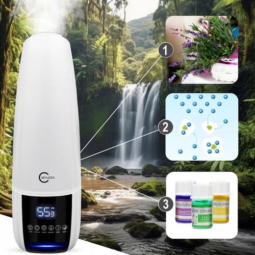 Nawilżacz powietrza DUŻY AUTOMATYCZNY AROMATERAPIA 4w1 3 OLEJKI FILTR PILOT na Arena.pl