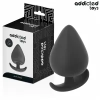 addicted toys korek anatomiczny xxl 11 cm silikonowy, czarny