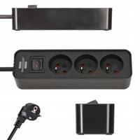 PRZEDŁUŻACZ ELEKTRYCZNY 3 GNIAZDOWY KRÓTKI ECOLOR PRZEWÓD 1,5 M LISTWA