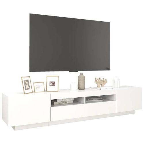 Szafka pod TV z oświetleniem LED, biała, 200x35x40 cm na Arena.pl