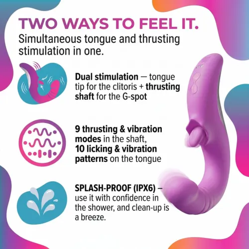 good vibes only thrusting tongue vibrator rożowy 19 trybow na Arena.pl
