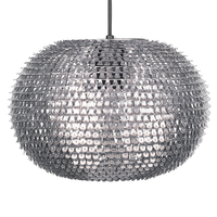 Lampa wisząca metalowa srebrna REINE