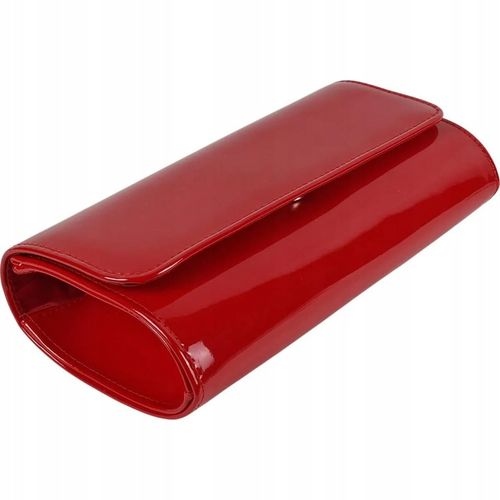 Torebka kopertówka wizytowa wieczorowa czerwona lakierowana na Arena.pl