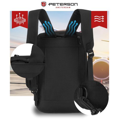 plecak podróżny w czarnym kolorze zamykany suwakiem, idealny na Arena.pl