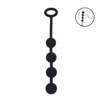levelz kule intymne silikonowe s 20mm czarny - model z uchwytami