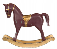 FIGURKA KONIK NA BIEGUNACH bordowa