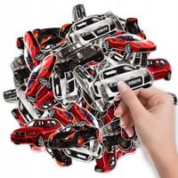 NAKLEJKI ETYKIETY NA ZESZYT NALEPKA Z POSTACIAMI AUTO BMW AUDI WZORY 6 SZT