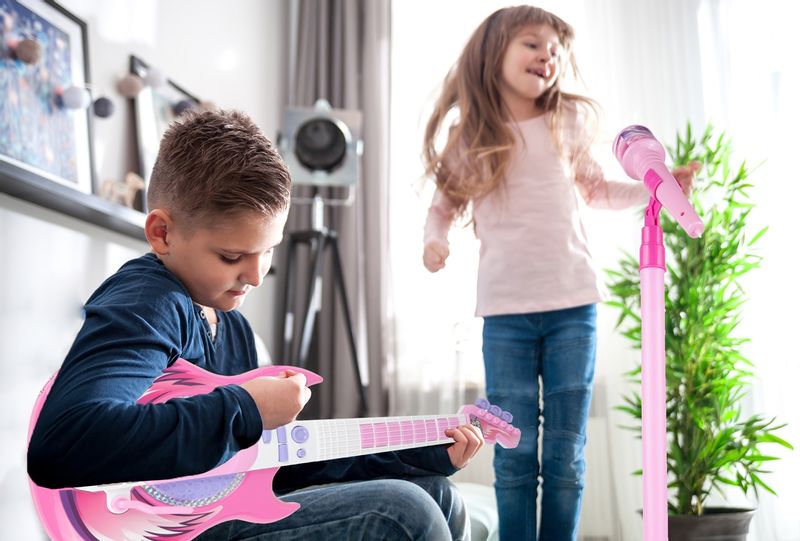 Gitara Elektryczna Rockowa + Mikrofon na Statywie zdjęcie 12