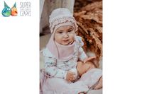 Jamiks LIDWINA czapka dla dziewczynki koronka brudny róż 36-38