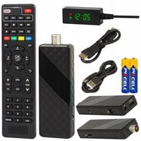 DEKODER TUNER TV DVB-T2 HEVC H.265 FULL HD MINI STICK PILOT ZESTAW HDMI USB