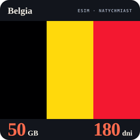 Karta eSIM Internet Belgia 50 GB na 180 dni - bez rejestracji