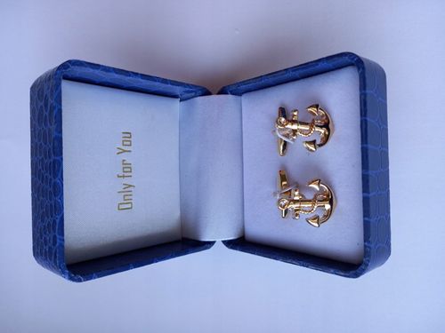 Złote spinki do koszul Kotwice Marine dla Żeglarza na Arena.pl