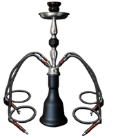 Czarna Duża Shisha Szisza Fajka Wodna Hookah 4 Węże Wysokość 52 cm Eldoro