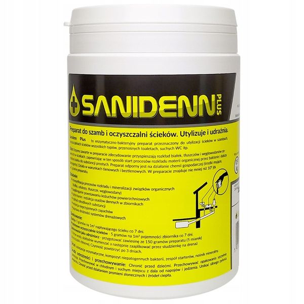 SILNE BAKTERIE do SZAMBA SANIDENN Plus USUWA Zapach Tłuszcz Kożuch na ROK zdjęcie 1