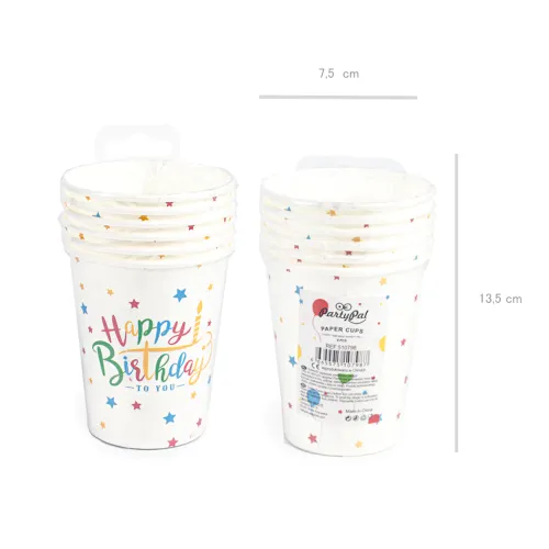 Kubek Kolorowe urodziny 6szt na Arena.pl