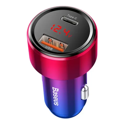 ładowarka samochodowa baseus magic usb + usb-c qc 4.0  pd 45w (czerwono na Arena.pl