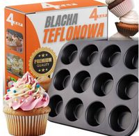 FORMA TEFLONOWA BLACHA MUFFINKI FOREMKA BABECZKI 12x