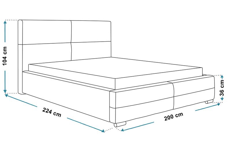 Łóżko tapicerowane LUX 3 180x200 ze  Stelażem i pojemnikiem zdjęcie 11