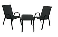 Zestaw mebli ogrodowych Malaga stolik 2 krzesła czarny