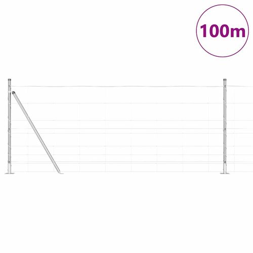 Ogrodzenie pastwiskowe Srebrny 100 x 1 m Stal galwanizowana na Arena.pl