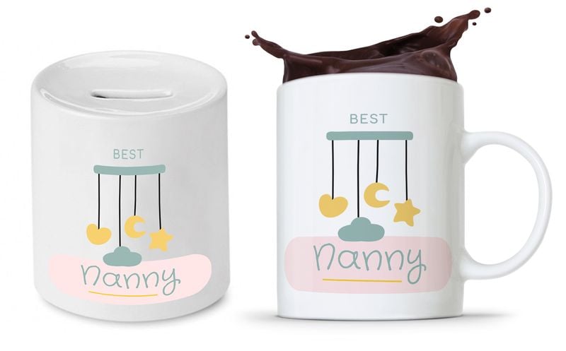 Zestaw Dla Niani Opiekunki Kubek + Skarbonka Z Nadrukiem Ze Zdjęciem zdjęcie 1