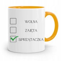 Dla Sprzątaczki Kubek Żółty Na Prezent Urodziny Z Nadrukiem Ze Zdjęciem