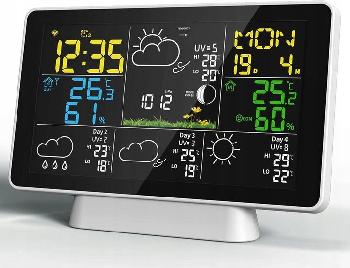 STACJA POGODOWA METEOROLOGICZNA WIFI 3 CZUJNIKI BUDZIK UV hPa TEMP zdjęcie 9