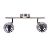 Rodia lampa sufitowa listwa satynowy 2x40W G9 klosz grafitowy