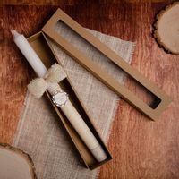 Świeca do Chrztu Świętego boho z personalizacją SC-14B