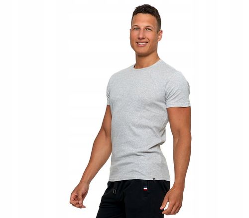 PODKOSZULKA KOSZULKA MĘSKA GŁADKA 100 % BAWEŁNA KLASYCZNA SZARA MORAJ - M na Arena.pl