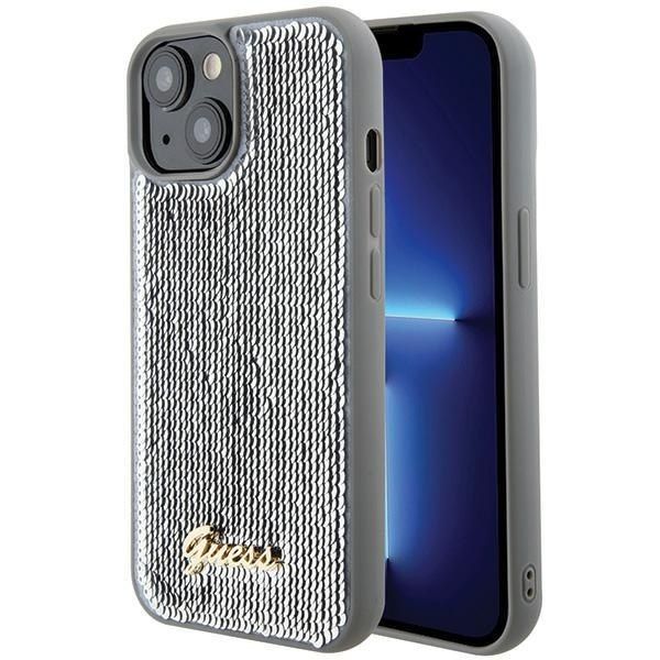 Guess GUHCP15SPSFDGSS iPhone 15 6.1" srebrny/silver hardcase Sequin Script zdjęcie 1