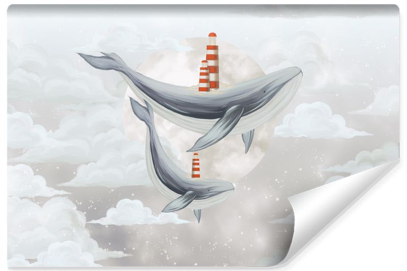 Fototapeta Dla Dzieci CHMURY Wieloryby Latarnia Morska 405cm x 270cm zdjęcie 1