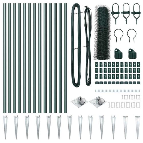Ogrodzenie z słupkami Zielony 0.8 x 25 m Stal pokryta PCV na Arena.pl