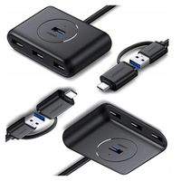 hub usb 3.0 + usb-c 3.1 ugreen 4-portowy, otg  cr113 (czarny)