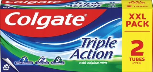 COLGATE TRIPLE ACTION PASTA DO ZĘBÓW 2X75 ML na Arena.pl